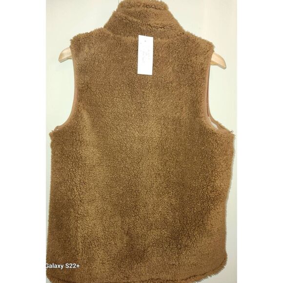 V23  Hem & Thread Southwestern Brown & Cream Sherpa Reversable Vest - Picture 10 of 10